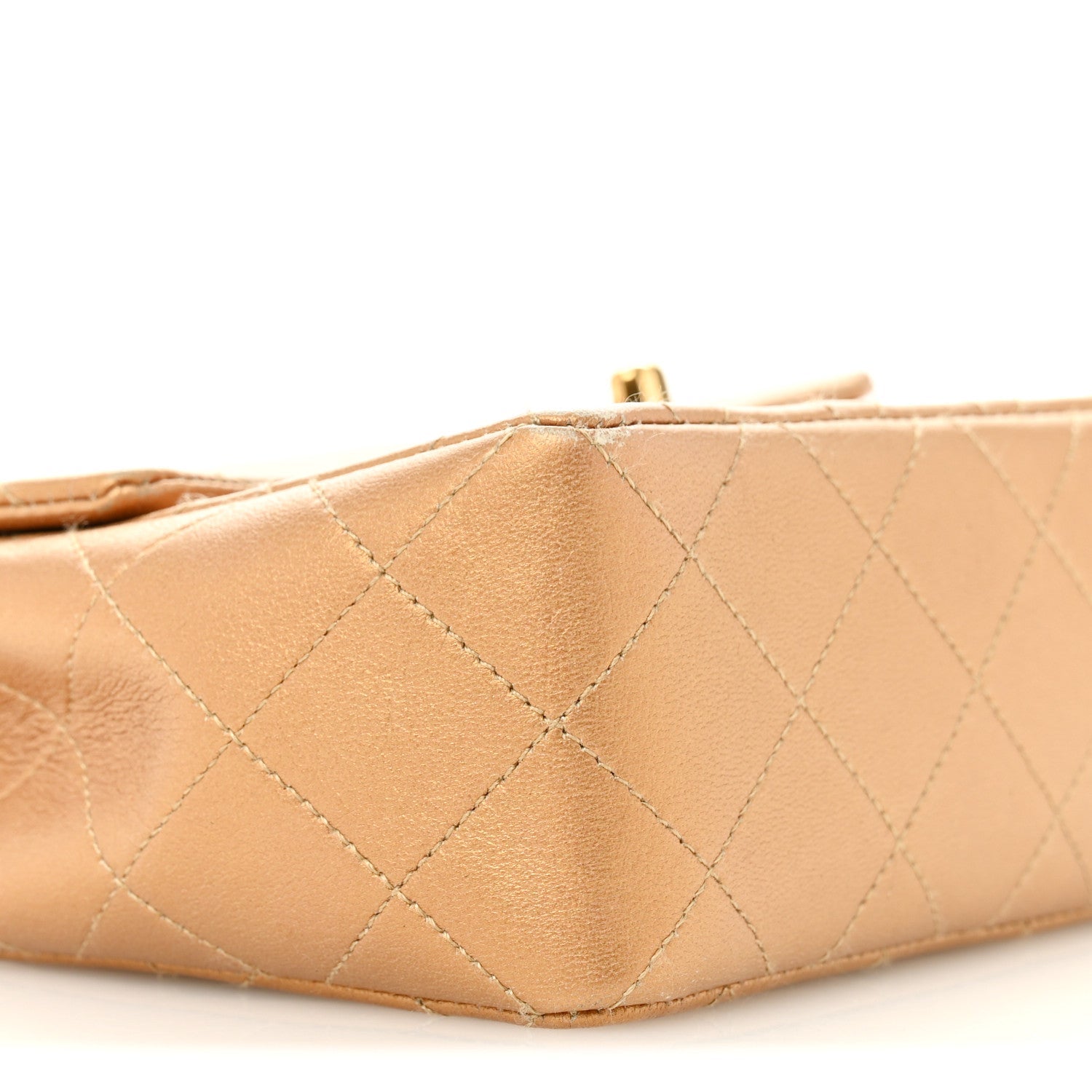Chanel Metallic Lambskin Quilted Mini Square Flap Bronze