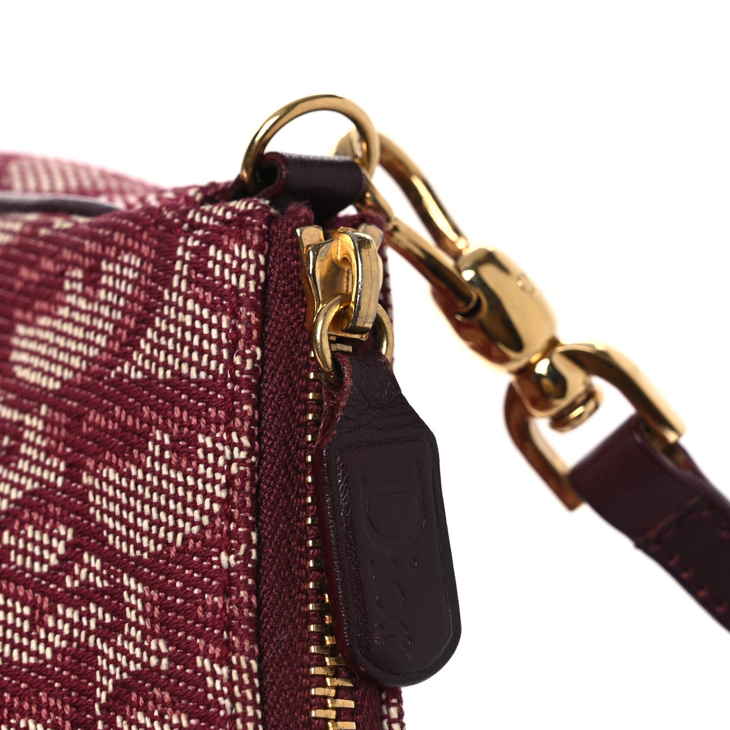 Christian Dior Monogram Mini Saddle Pochette Burgundy