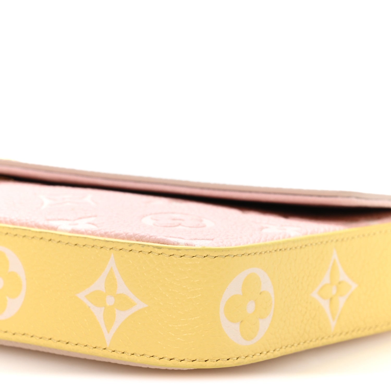 Louis Vuitton Empreinte Spring in the City Felicie Pochette Chain Wallet Pink Beige Yellow