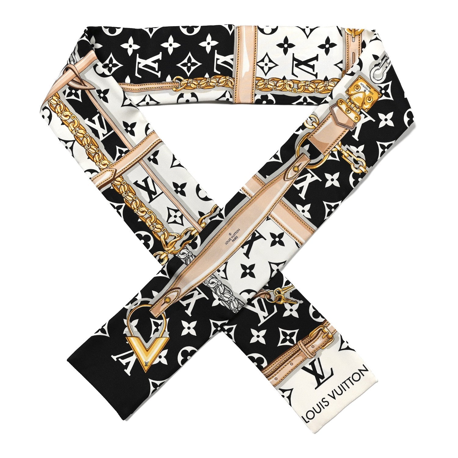 Louis Vuitton Silk Monogram Confidential Bandeau Black