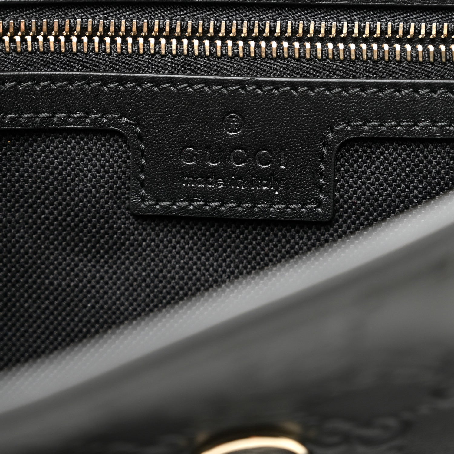 Gucci GG Calfskin Embossed Emblem Medium Arabella Bag Black Black