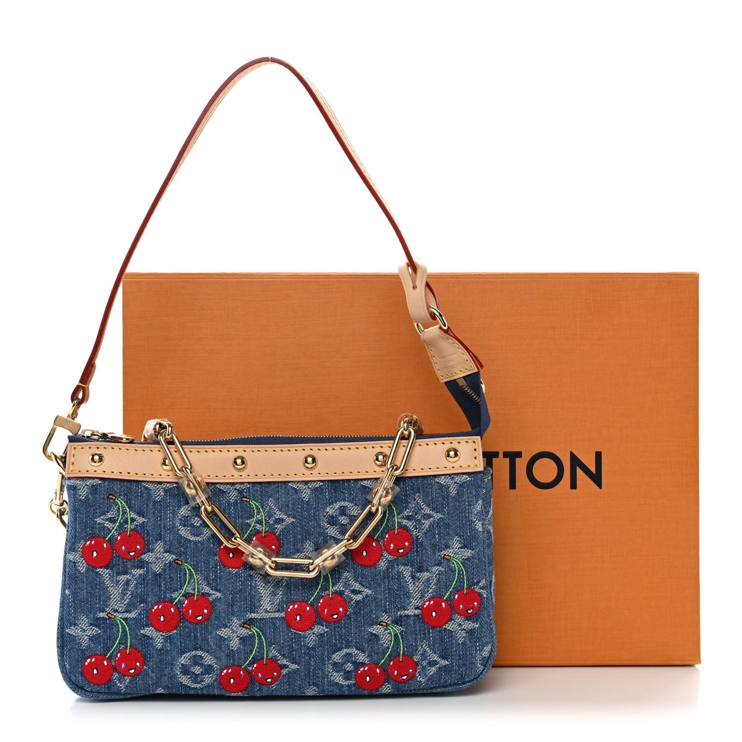 Louis Vuitton LV X TM Monogram Denim Cerises Pochette Accessories Blue