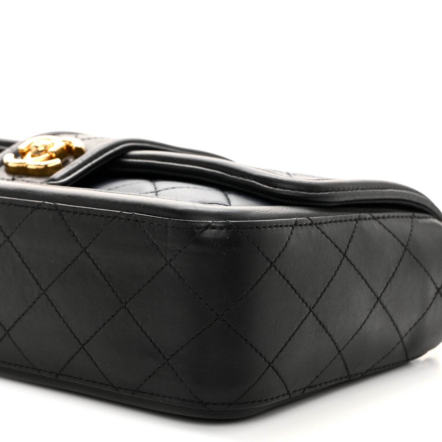 Chanel Lambskin Quilted Medium Elegant CC Flap Navy Black