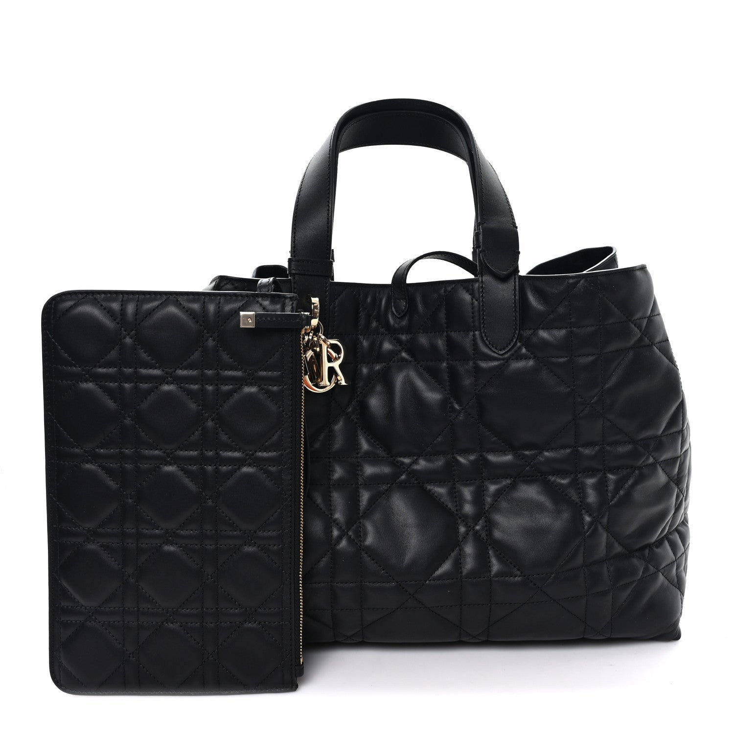 Christian Dior Calfskin Macrocannage Large Toujours Black