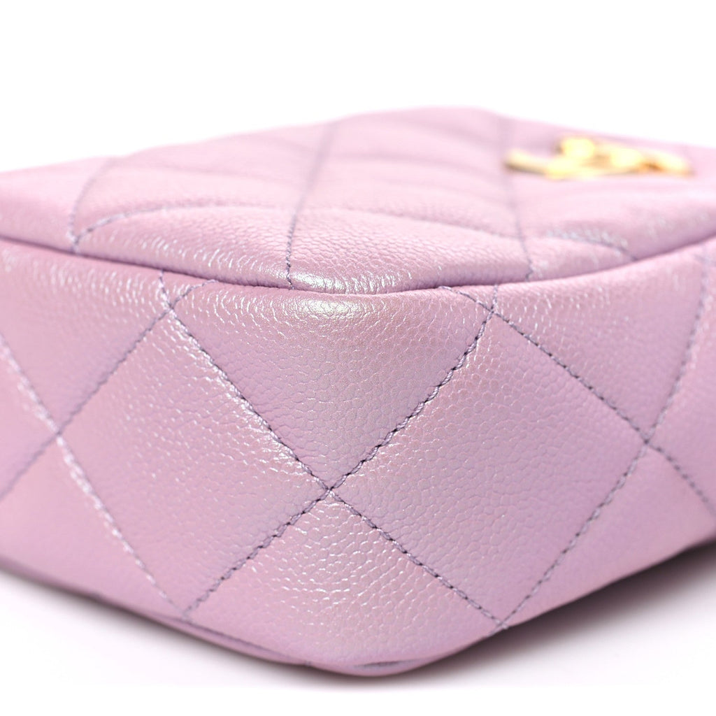 Chanel Iridescent Caviar Quilted Vertical My Perfect Camera Case Pink