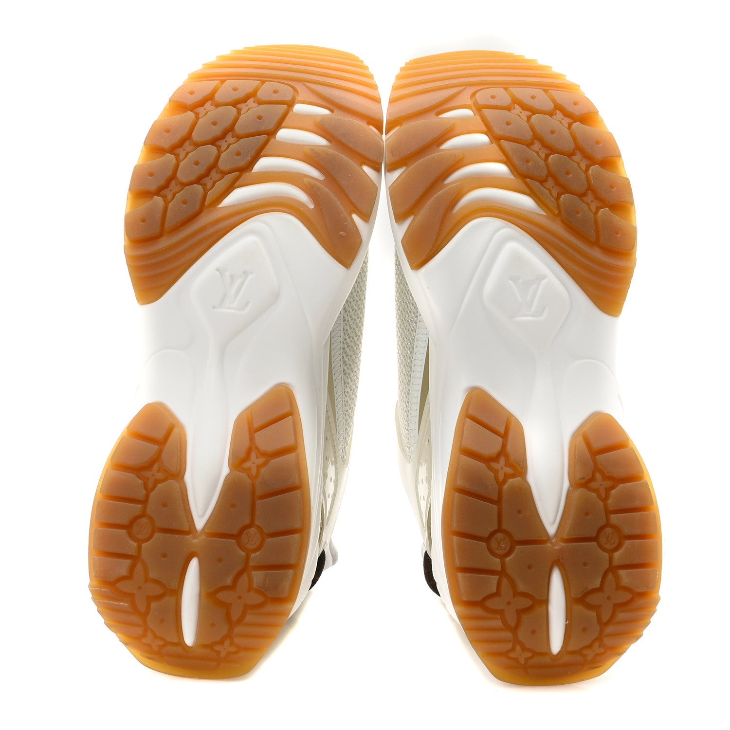 Louis Vuitton Monogram Calfskin Run 55 Sneakers 37 White