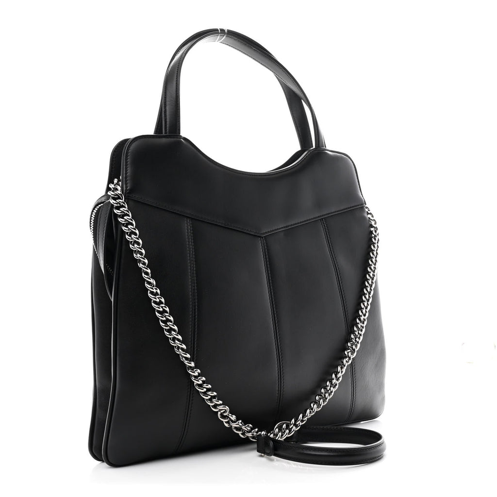 Gucci Calfskin Petite GG Medium Tote Bag Black