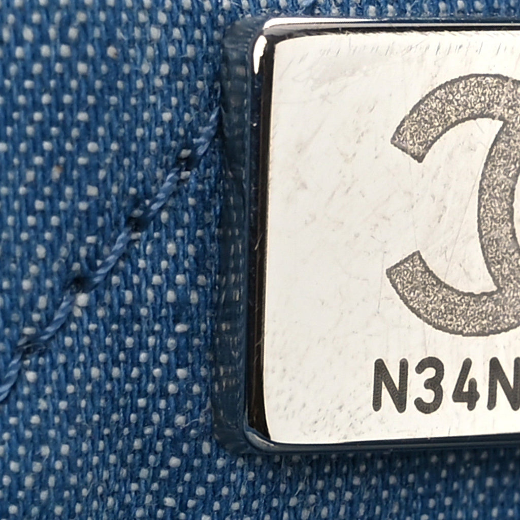 Chanel Denim Quilted Chanel 22 Backpack Blue