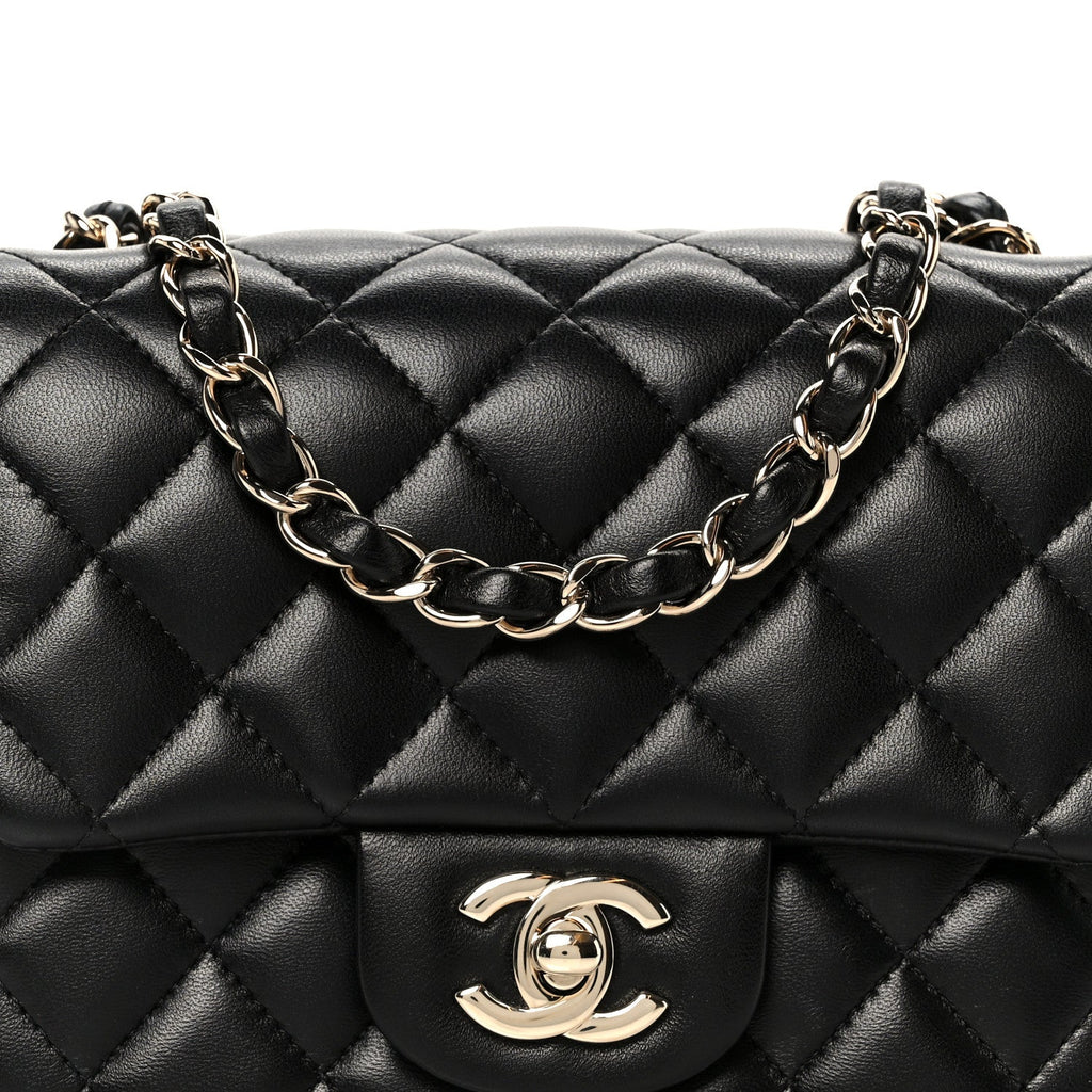 Chanel Lambskin Quilted Mini Square Flap Black