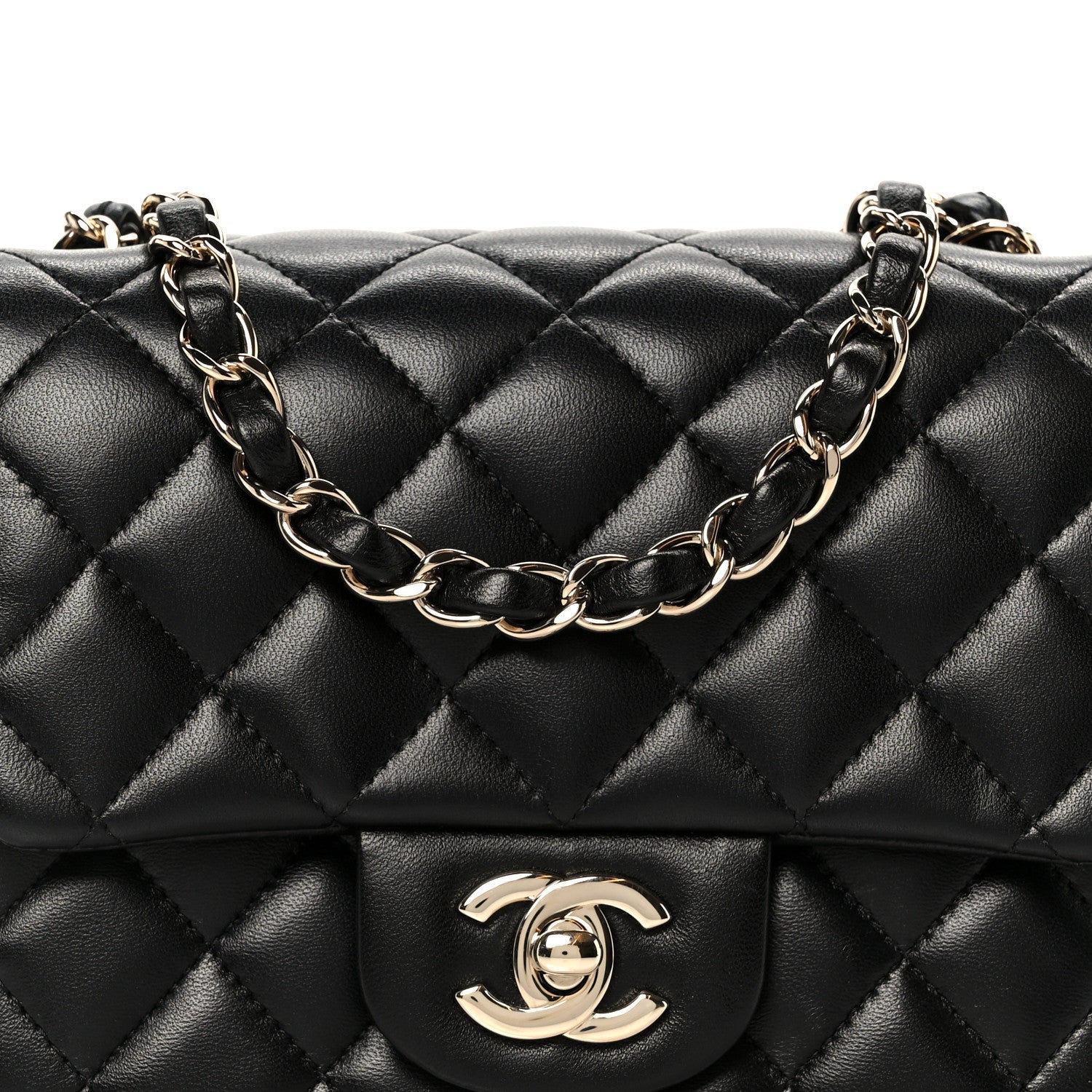 Chanel Lambskin Quilted Mini Square Flap Black