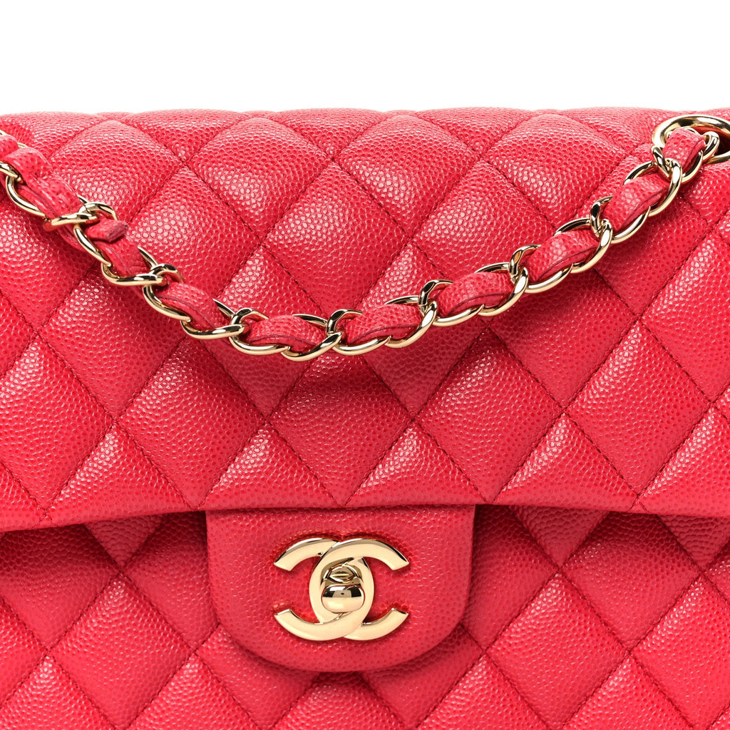 Chanel Caviar Quilted Small Double Flap Dark Pink