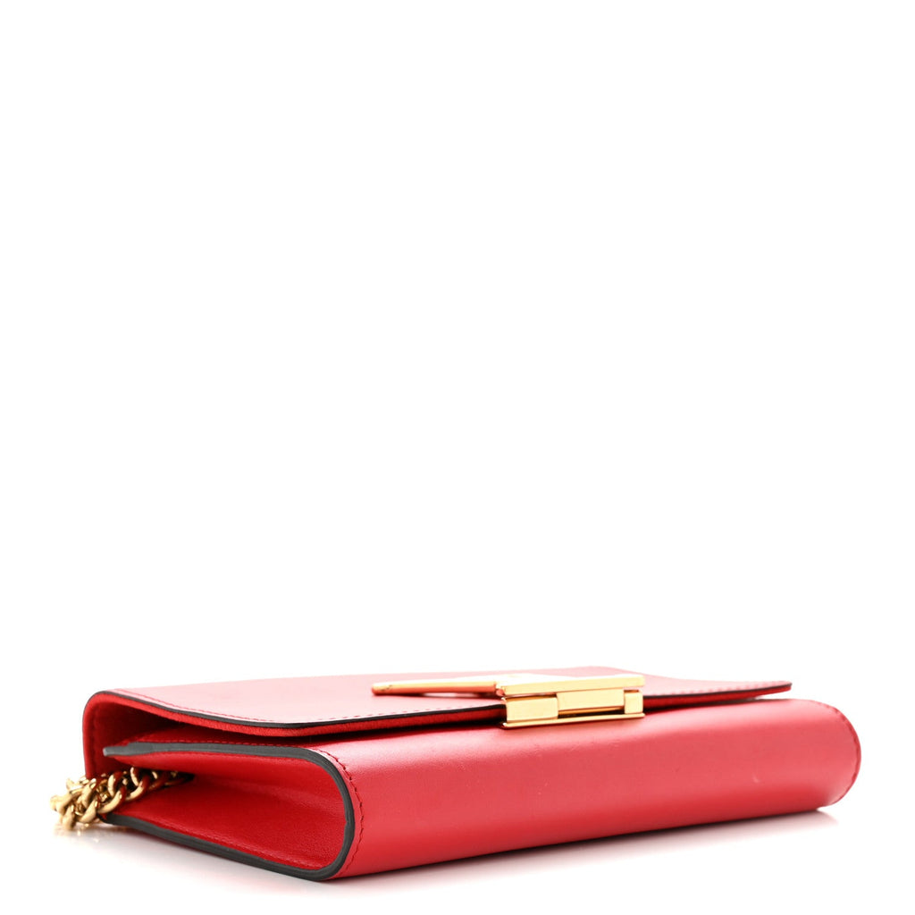 Louis Vuitton Calfskin Chain Louise MM Red