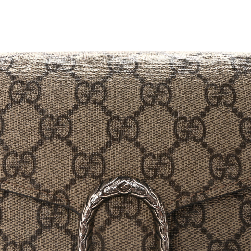 Gucci GG Supreme Monogram Mini Dionysus Chain Wallet Beige Taupe