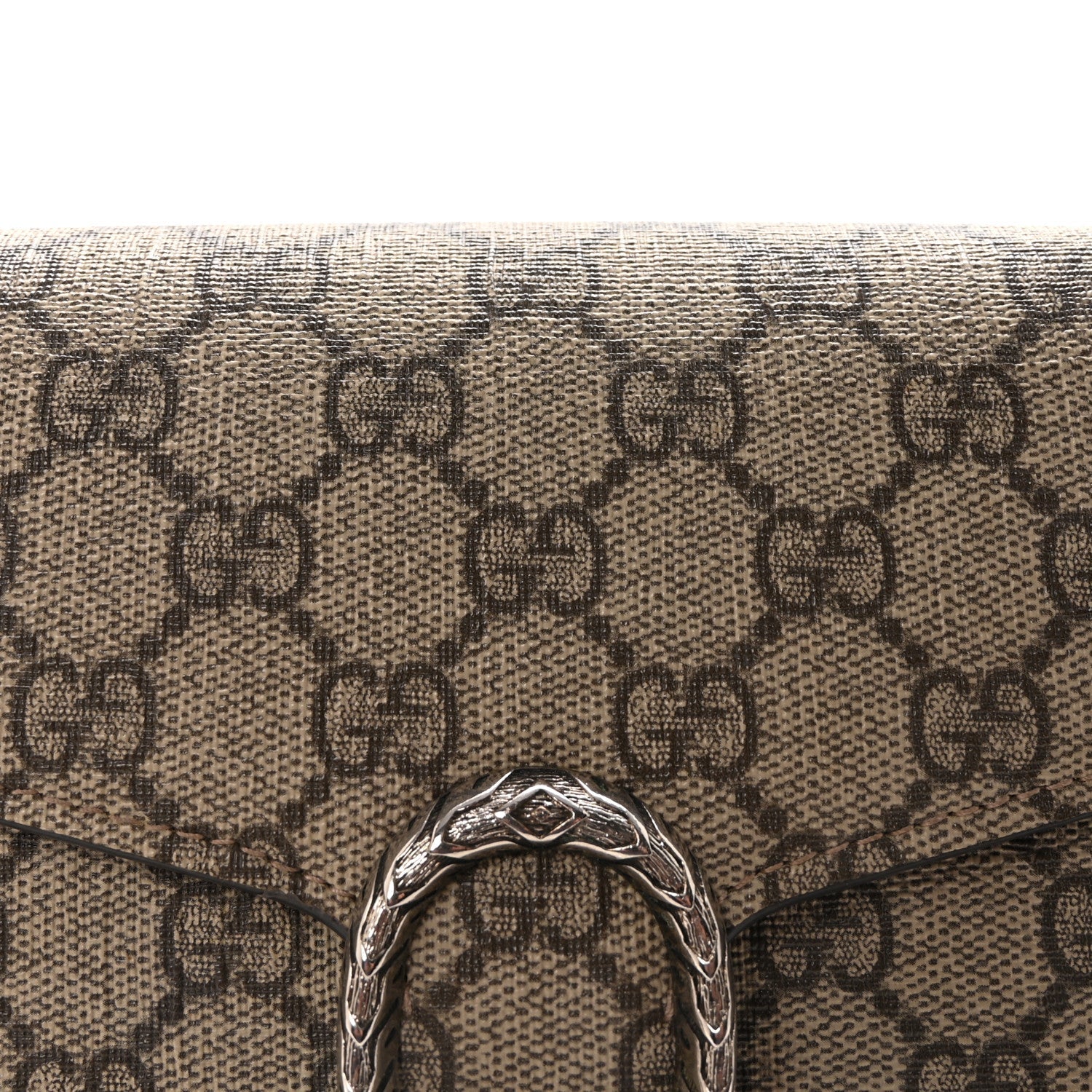 Gucci GG Supreme Monogram Mini Dionysus Chain Wallet Beige Taupe