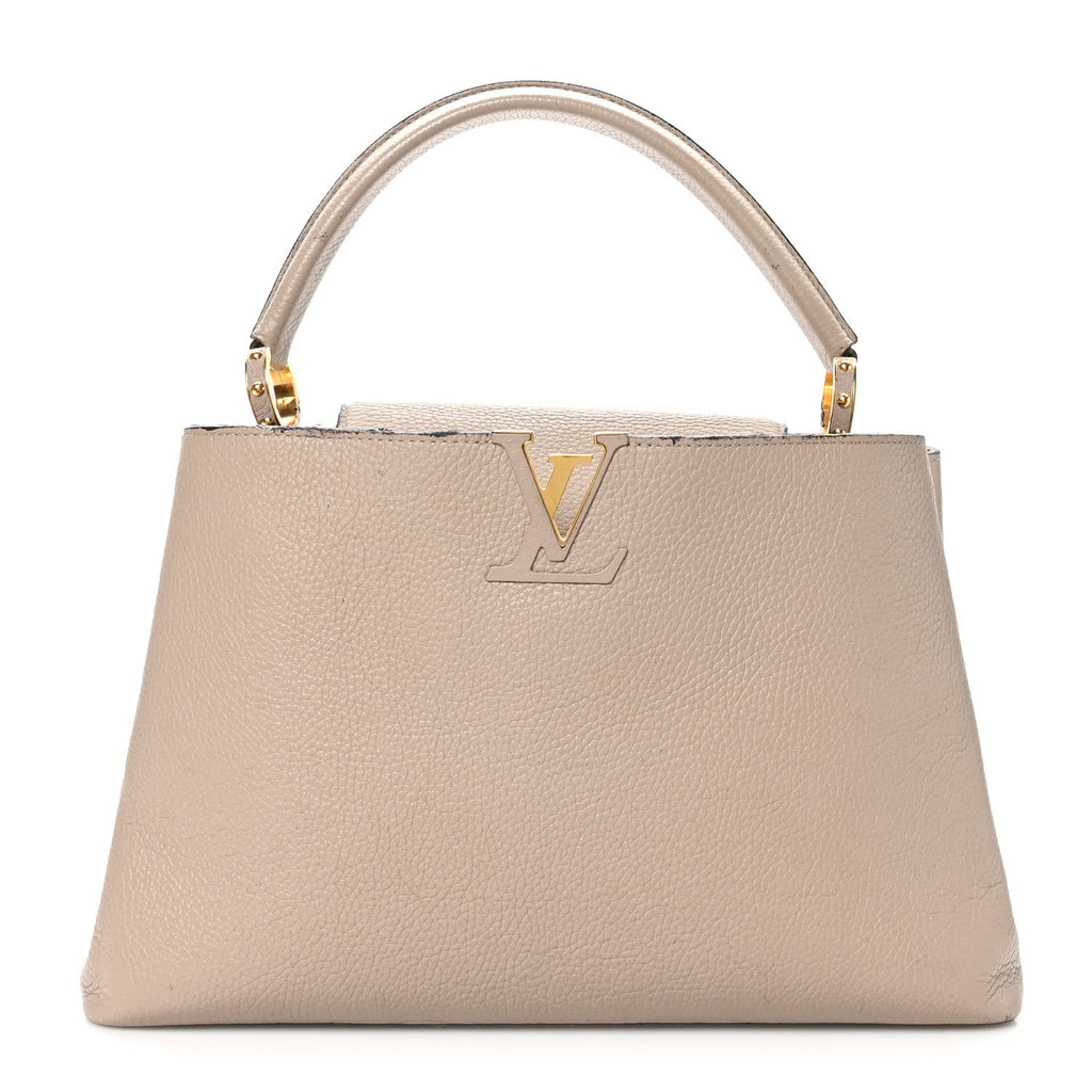 Louis Vuitton Taurillon Capucines MM Galet