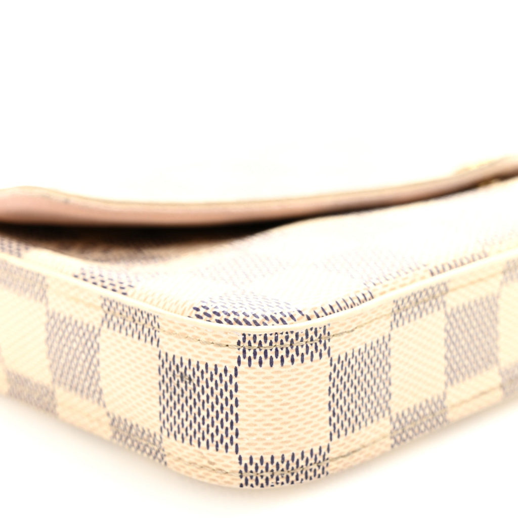 Louis Vuitton Damier Azur Pochette Felicie Chain Wallet Rose Ballerine