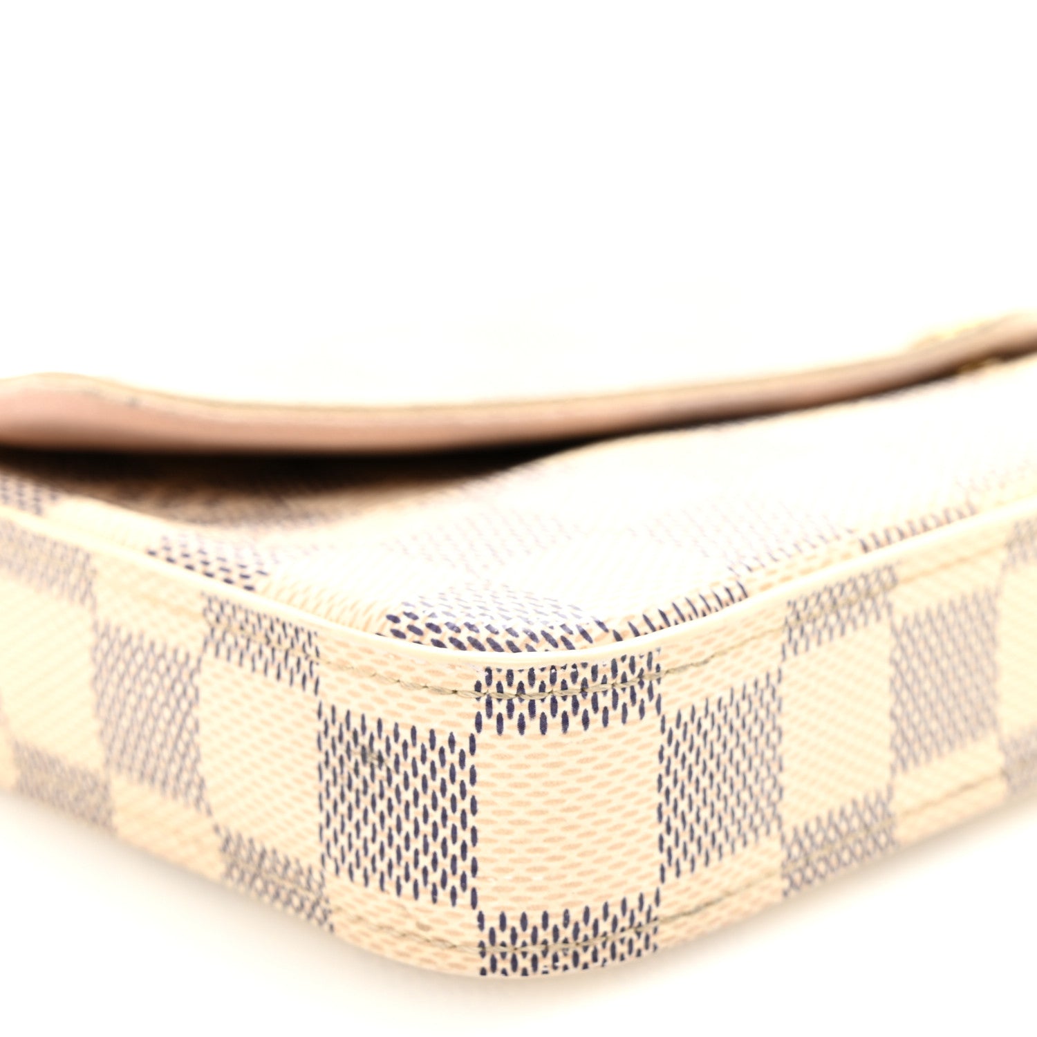 Louis Vuitton Damier Azur Pochette Felicie Chain Wallet Rose Ballerine