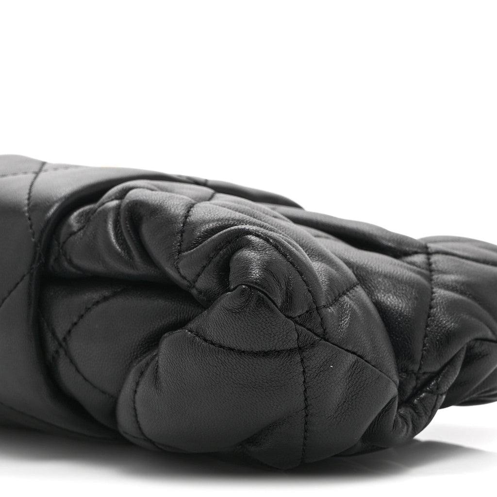 Chanel Lambskin Quilted Mini Bow Bag Black
