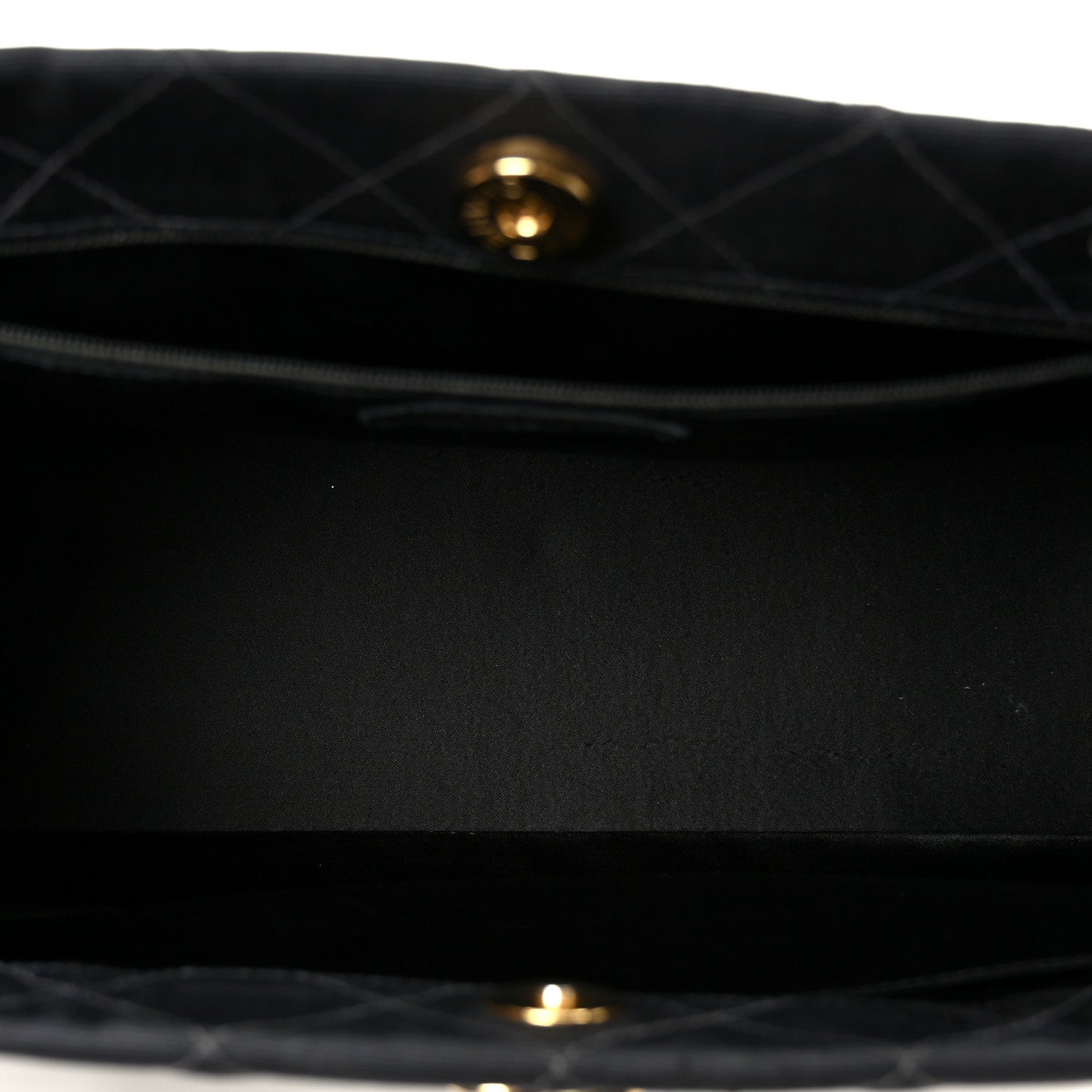 Chanel Grosgrain Quilted Shopper Tote Black
