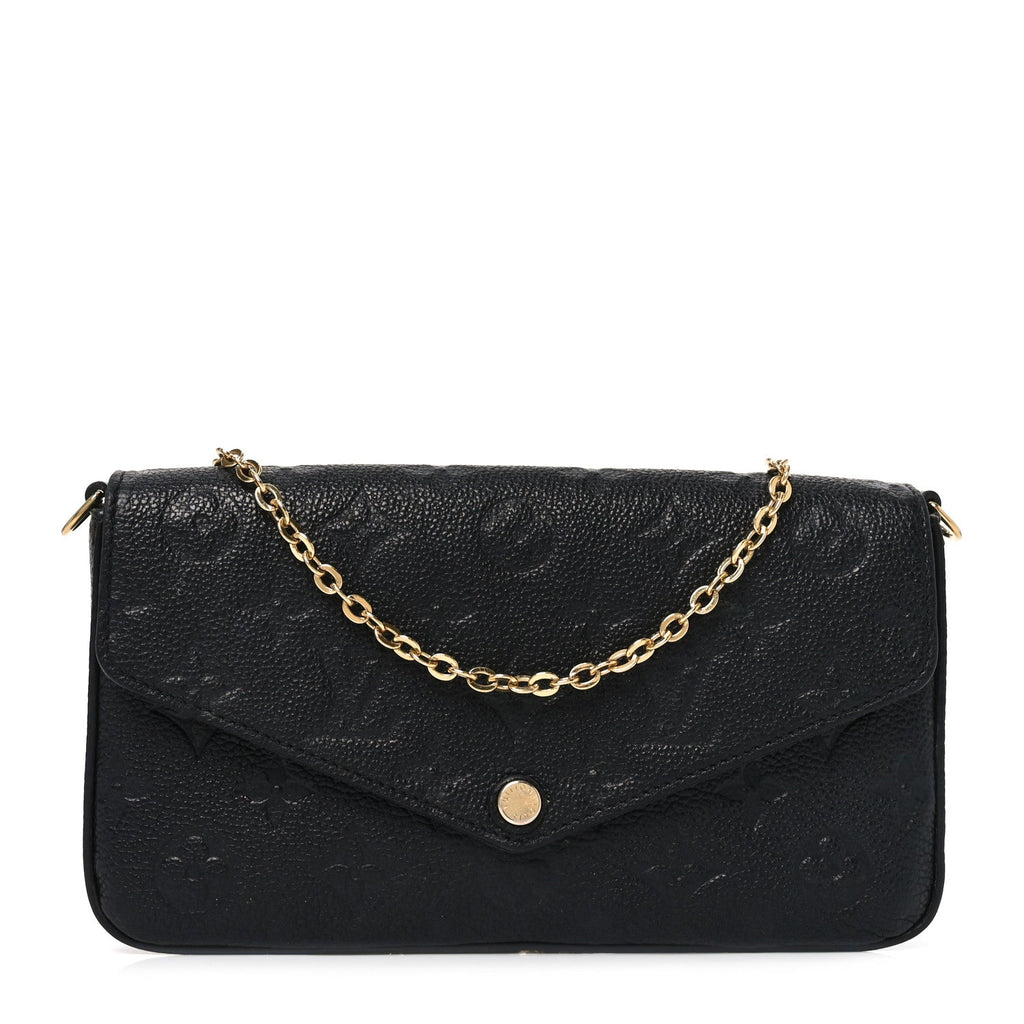 Louis Vuitton Empreinte Pochette Felicie Chain Wallet Black