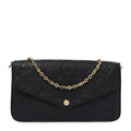 Louis Vuitton Empreinte Pochette Felicie Chain Wallet Black