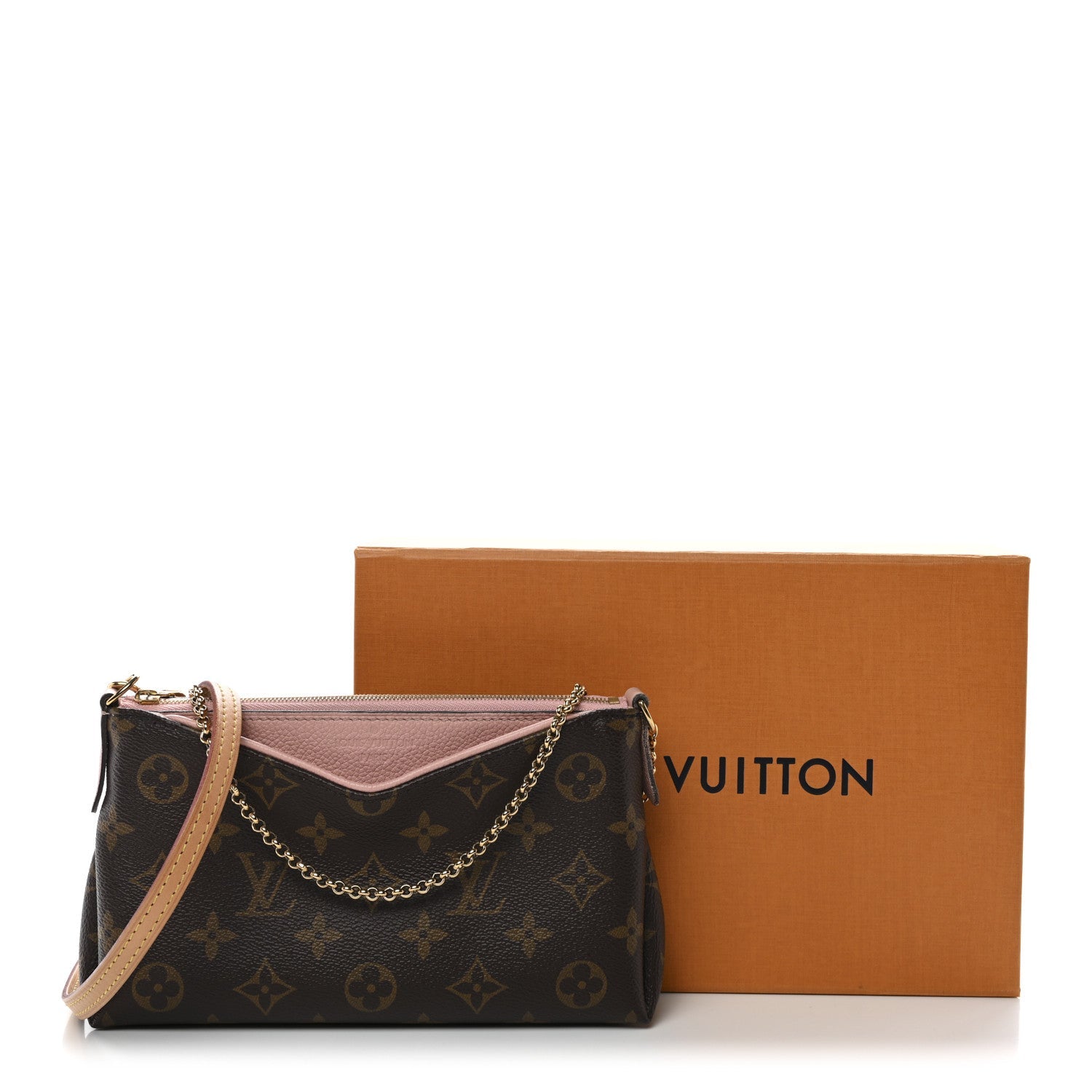 Louis Vuitton Monogram Pallas Clutch Rose Poudre