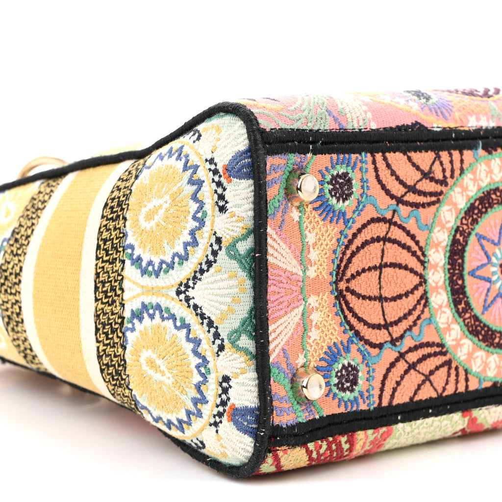Christian Dior Canvas Embroidered In Lights Medium Lady D-Lite Multicolor
