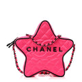 Chanel Satin Quilted Walk of Fame Star Bag Fuchsia Black