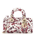 Christian Dior Calfskin Le Coeur Des Papillons Small Lady D-Joy White
