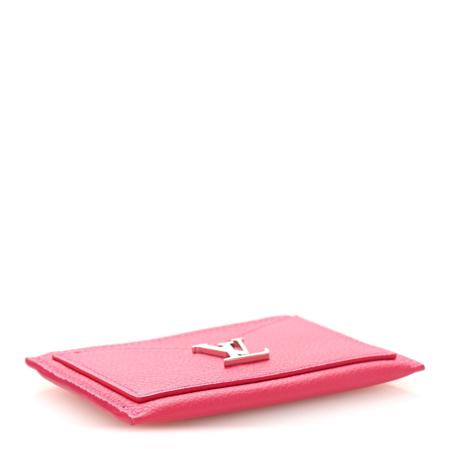 Louis Vuitton Calfskin Lockme Card Holder Hot Pink