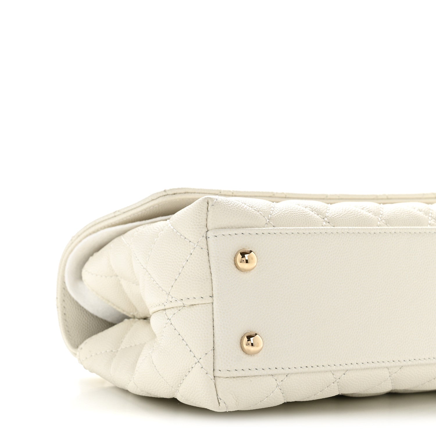 Chanel Caviar Quilted Mini Coco Handle Flap White