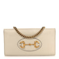 Gucci Boarded Plutone Calfskin Horsebit 1955 Wallet On Chain Mystic White