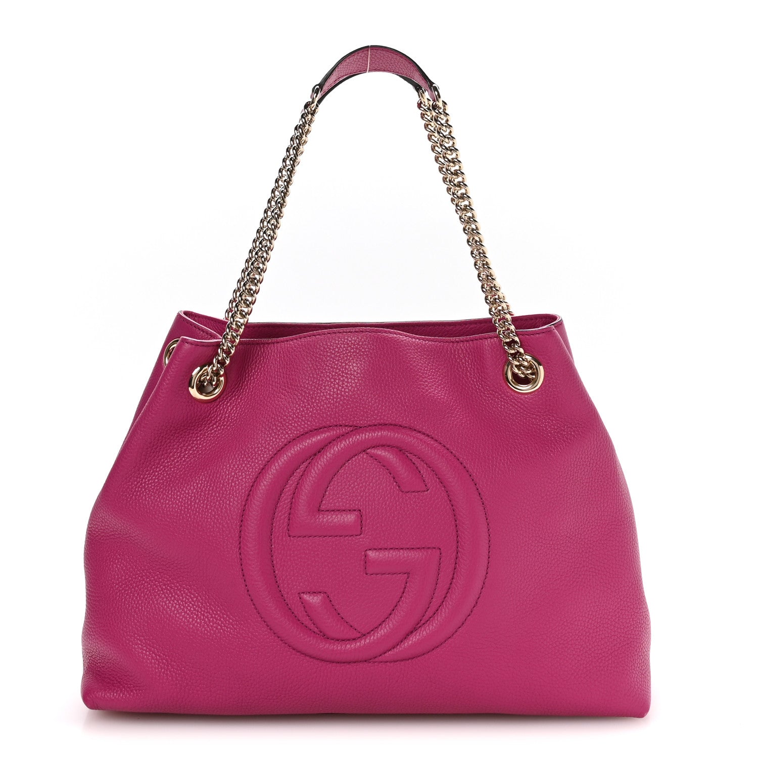 Gucci Cellarius Calfskin Medium Soho Chain Shoulder Bag Bright Bouganville