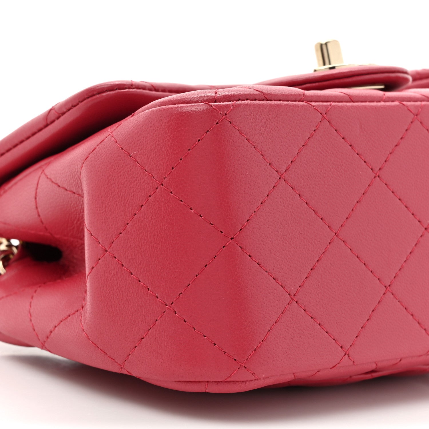 Chanel Lambskin Quilted Mini Square Flap Dark Pink