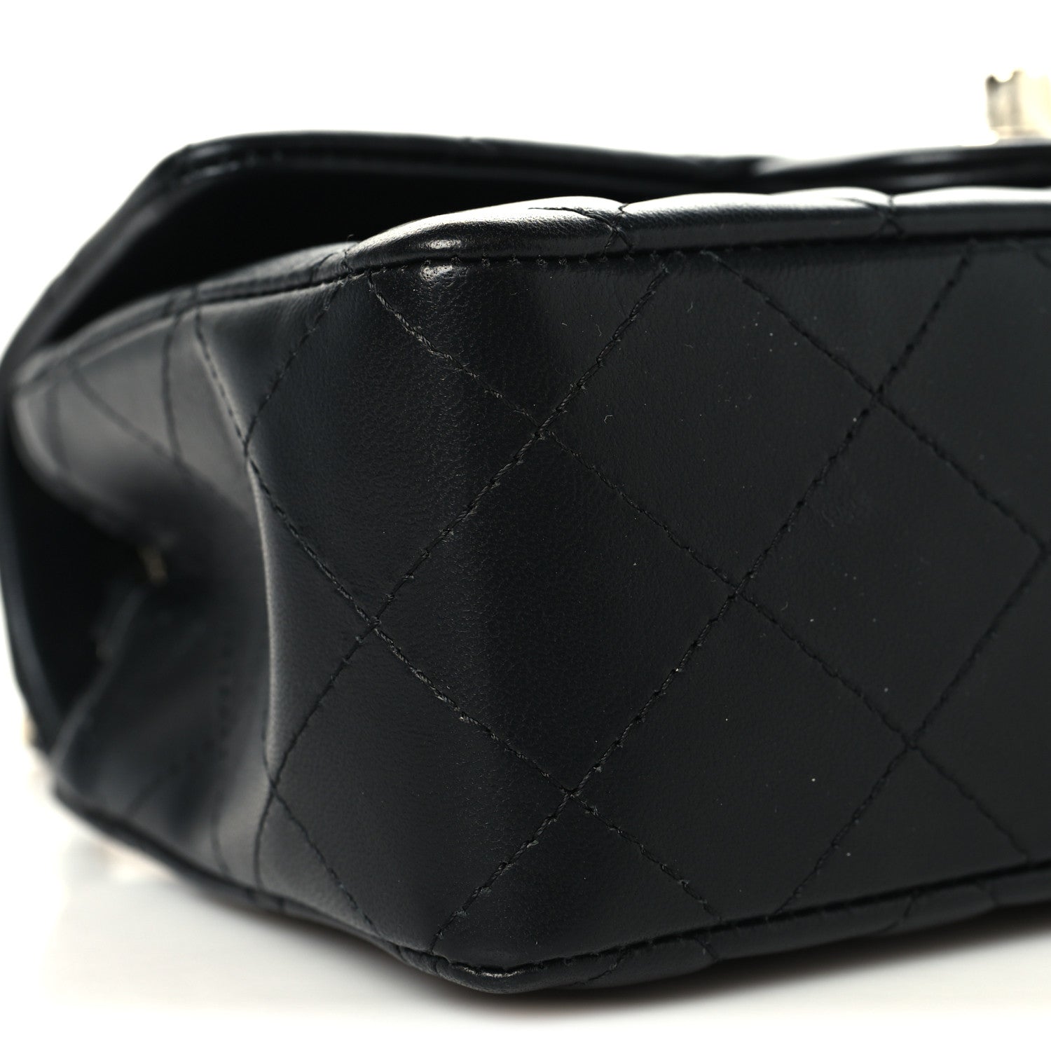Chanel Lambskin Quilted Mini Rectangular Flap Black