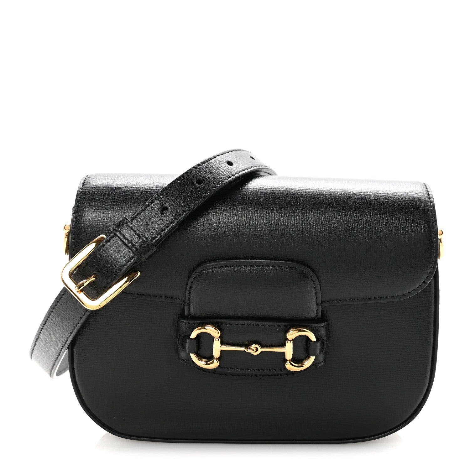 Gucci Azalea Calfskin Web Mini Horsebit 1955 Shoulder Bag Black