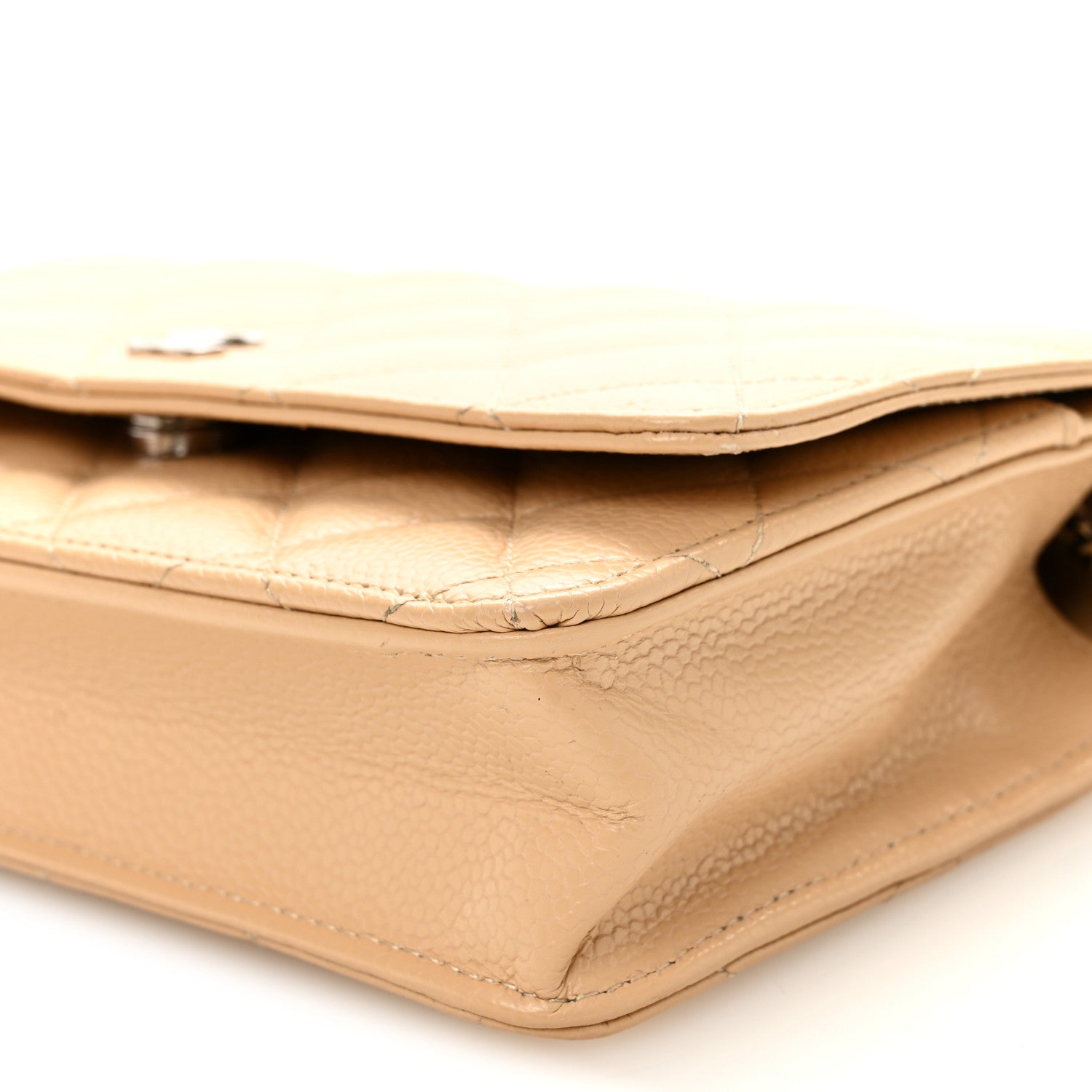 Chanel Caviar Quilted Wallet on Chain WOC Beige