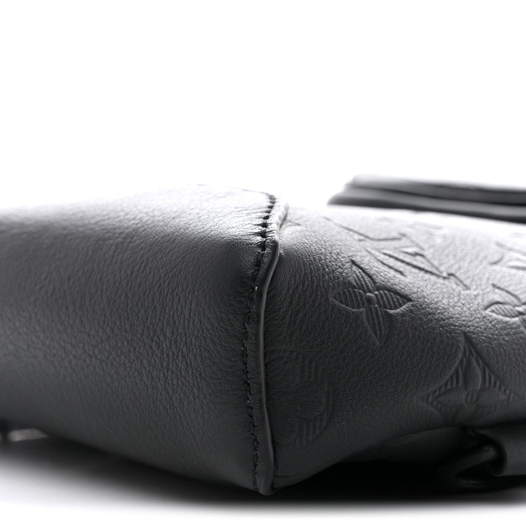 Louis Vuitton Calfskin Shadow Monogram Duo Slingbag Black