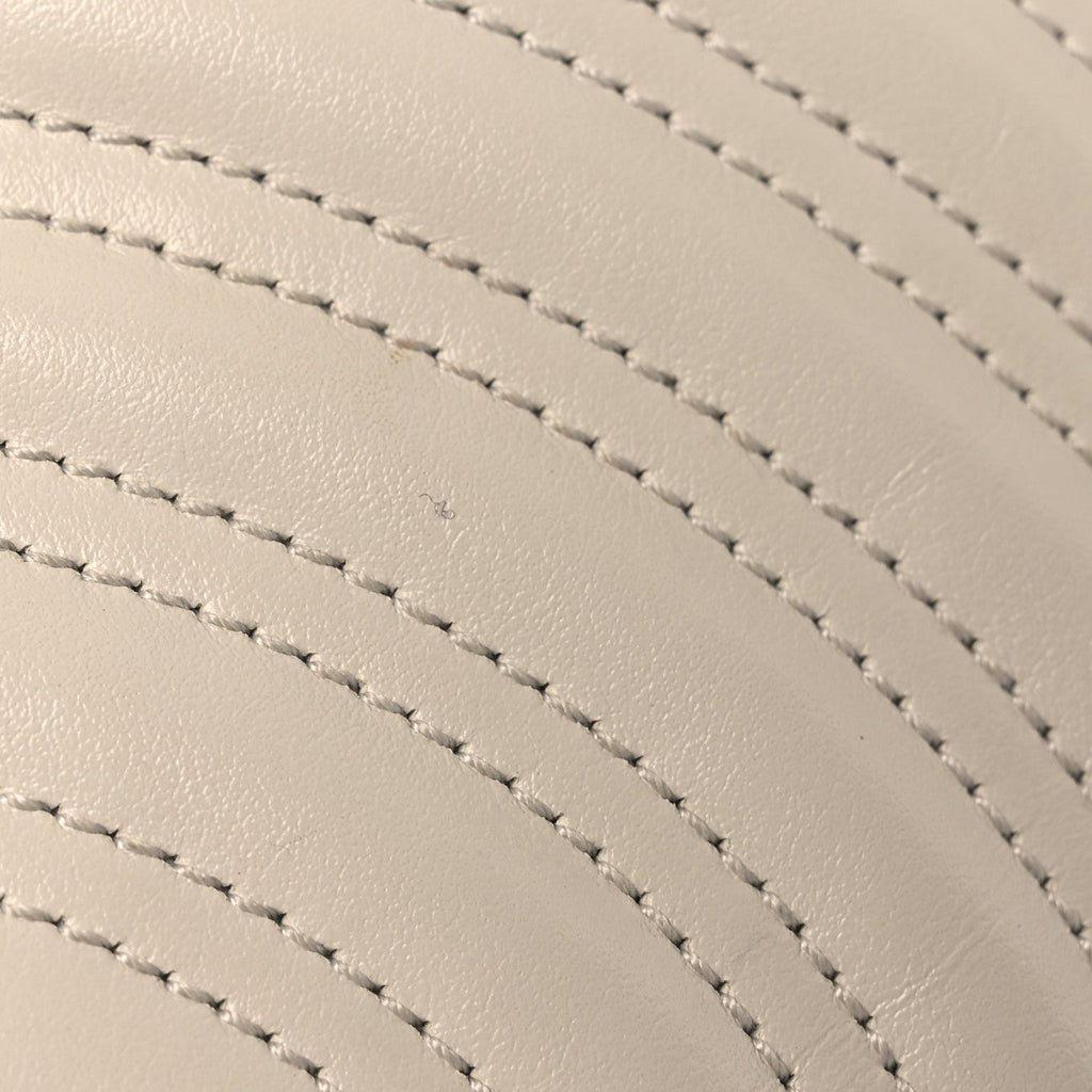 Gucci Calfskin Matelasse Small GG Marmont Shoulder Bag White