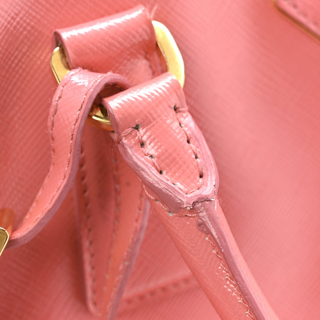Prada Saffiano Vernice Galleria Shopping Tote Begonia