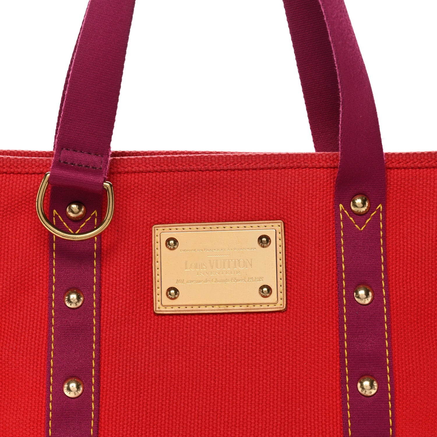 Louis Vuitton Toile Antigua Cabas MM Red Pink
