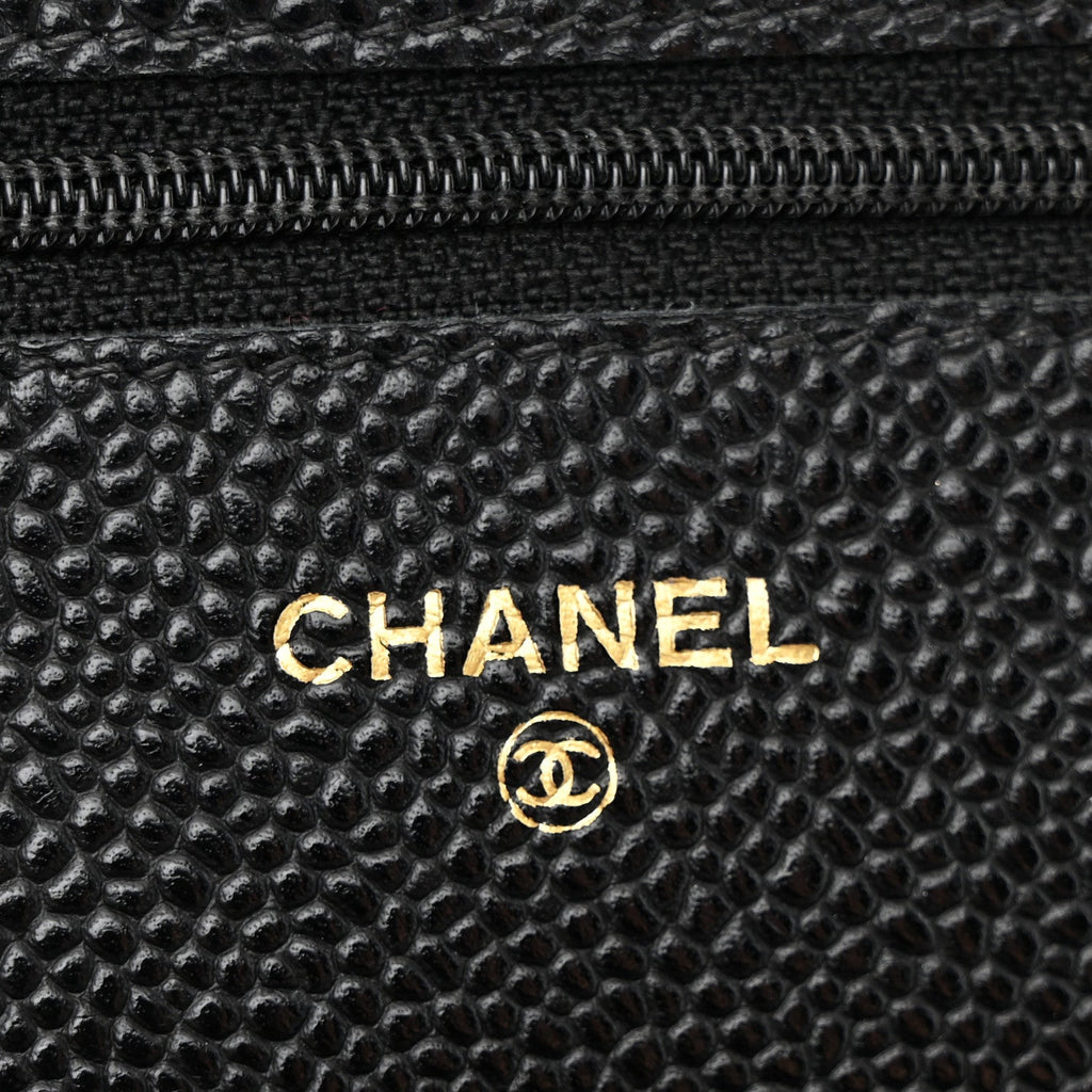 Chanel Caviar Quilted Wallet on Chain WOC Black