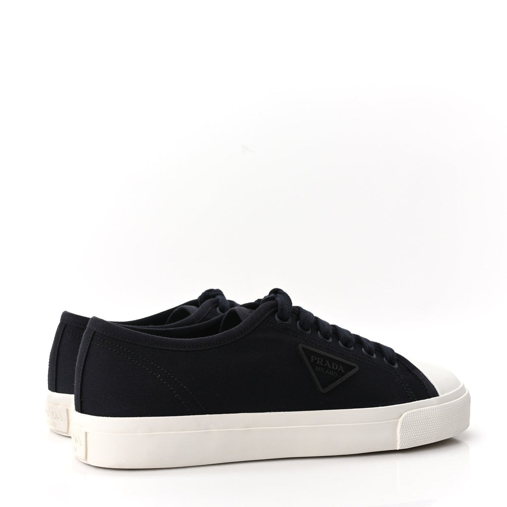Prada Drill Nylon Triangle Logo Sneakers 41 Navy