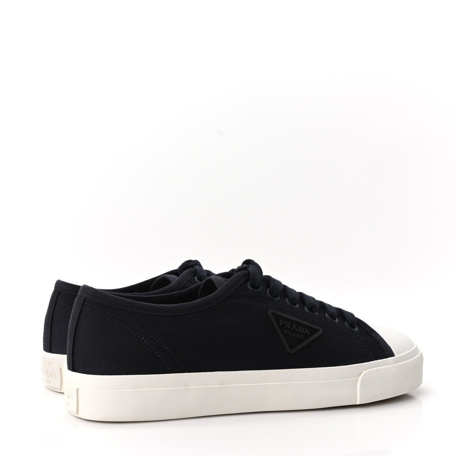 Prada Drill Nylon Triangle Logo Sneakers 41 Navy