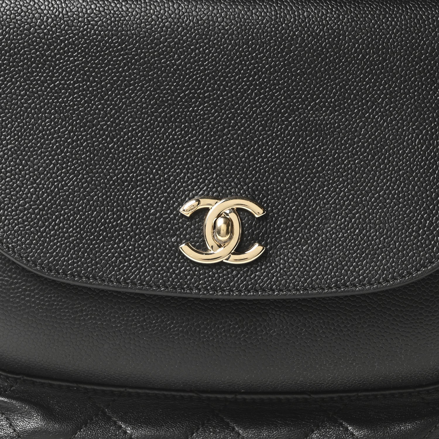 Chanel Sheepskin Caviar Quilted Medium Shopping Tote Black