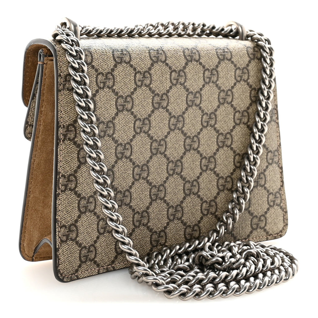 Gucci GG Supreme Monogram Mini Dionysus Shoulder Bag Taupe