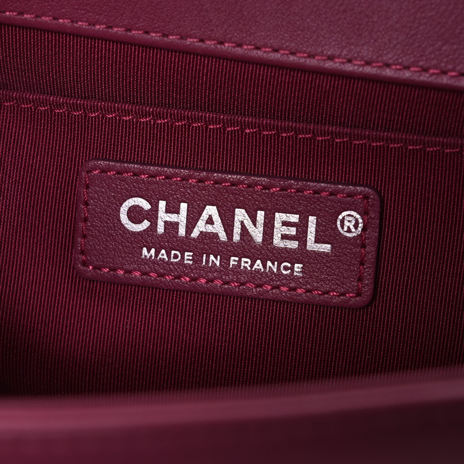 Chanel Lambskin Chevron Quilted Medium Boy Flap Dark Pink