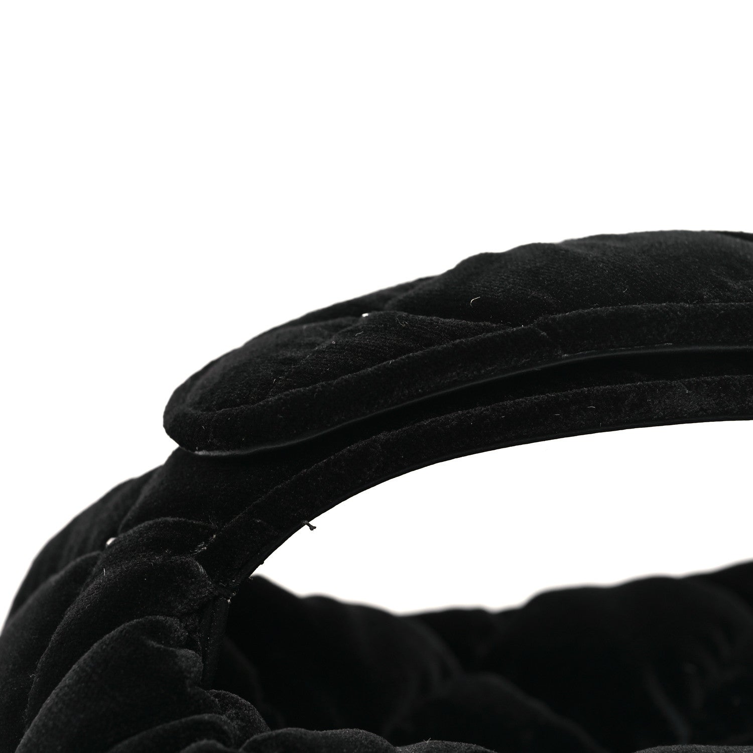 Chanel Velvet Diamanté Quilted Pocket Pouch Hobo Black