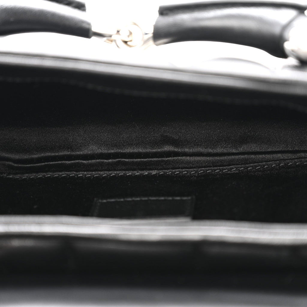 Gucci Nappa Vertical Matelasse Small Maxi Horsebit Chain Shoulder Bag Black