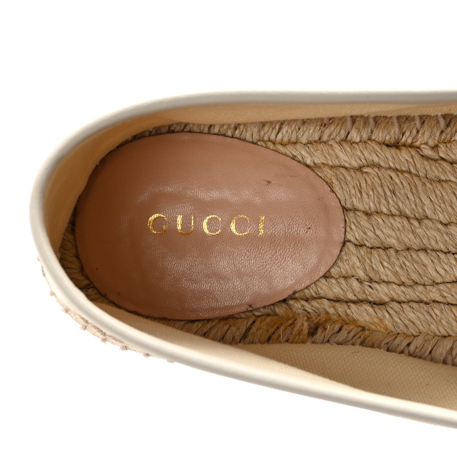 Gucci Canvas Logo Espadrilles 39.5 Greggio White